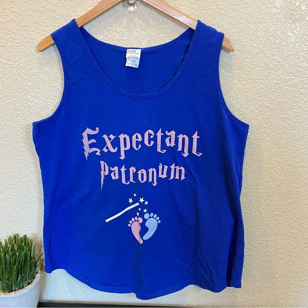 Harry Potter maternity shirt‎ Expectant Patronum tank top sleeveless XXL blue